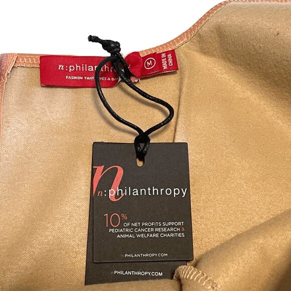 NWT n:PHILANTHROPY Nuevo Vegan Leather Sleeveless Mini Dress in Camel Sz M - Picture 3 of 11